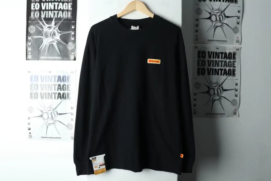 (M-XL) 코닥 긴팔티셔츠 블랙 올드스쿨-1632F 상품이미지2