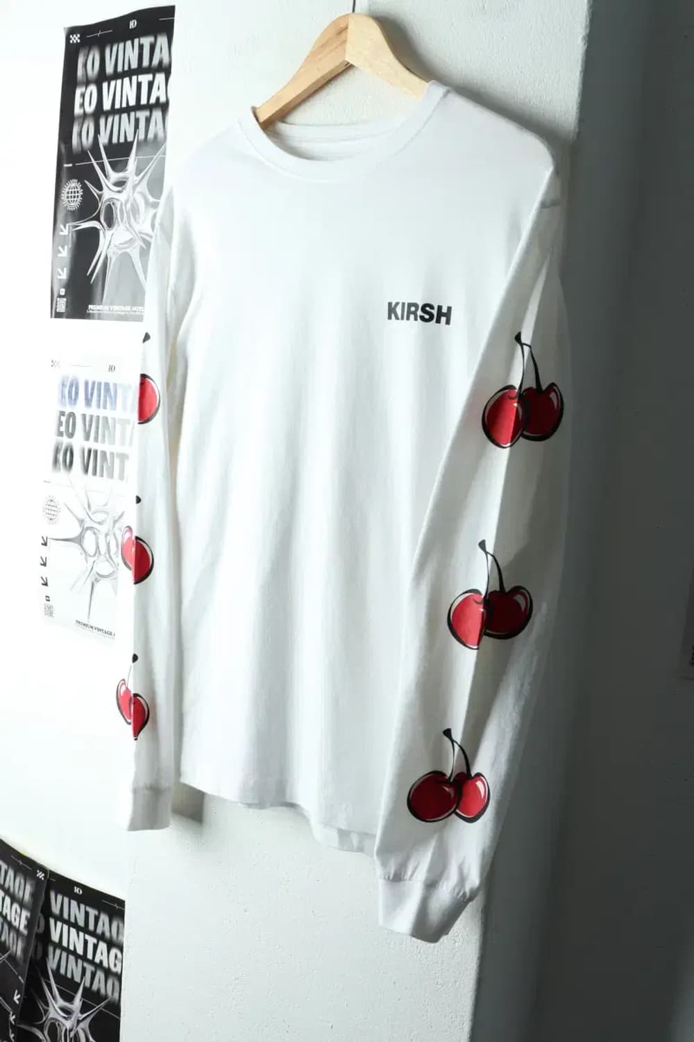 W(S-M) 키르시 긴팔티셔츠 체리 화이트 올드스쿨-16330 상품이미지1