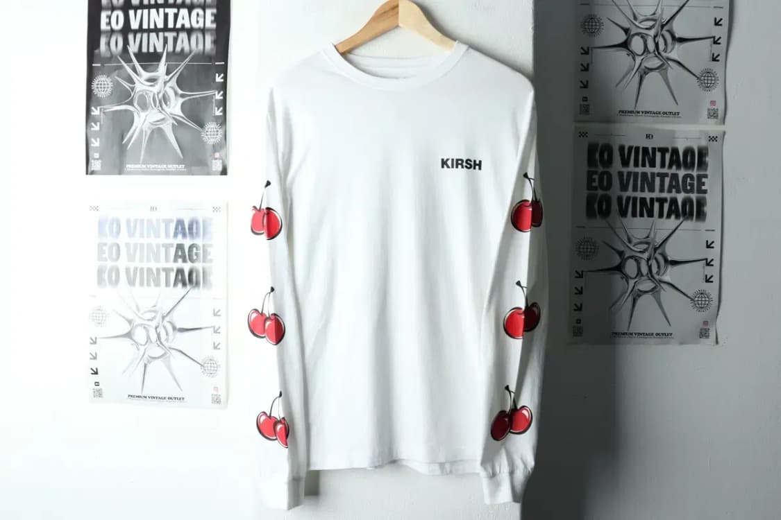 W(S-M) 키르시 긴팔티셔츠 체리 화이트 올드스쿨-16330 상품이미지2