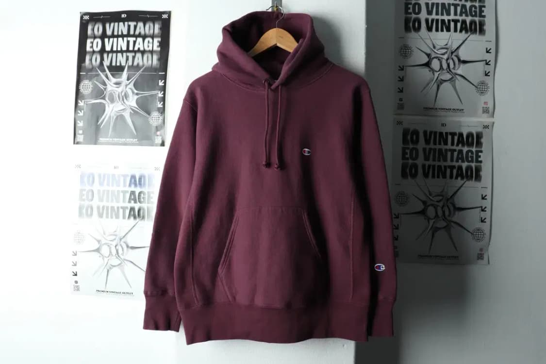 (M-L) 챔피온 후드티셔츠 리버스위브 퍼플 기모 올드스쿨-16331 상품이미지2
