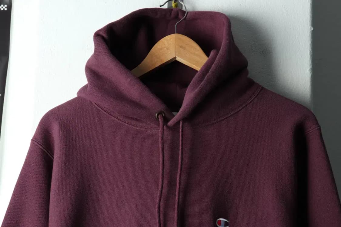 (M-L) 챔피온 후드티셔츠 리버스위브 퍼플 기모 올드스쿨-16331 상품이미지3