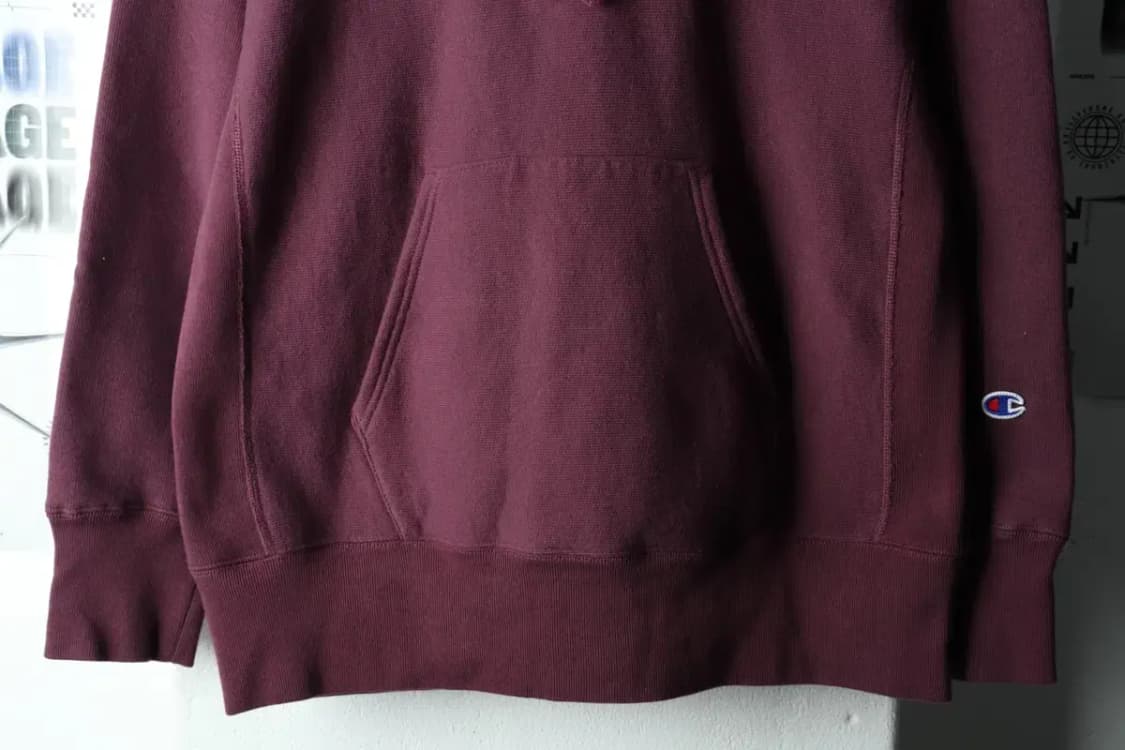 (M-L) 챔피온 후드티셔츠 리버스위브 퍼플 기모 올드스쿨-16331 상품이미지4