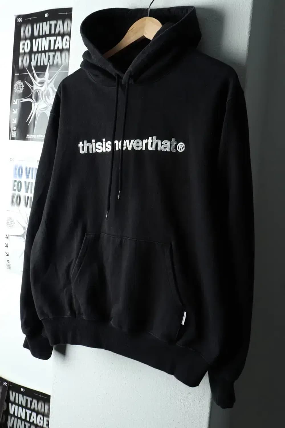 (M-XL) 디스이즈네버댓 후드티셔츠 빅로고 블랙 기모 잘익음-16333 상품이미지1