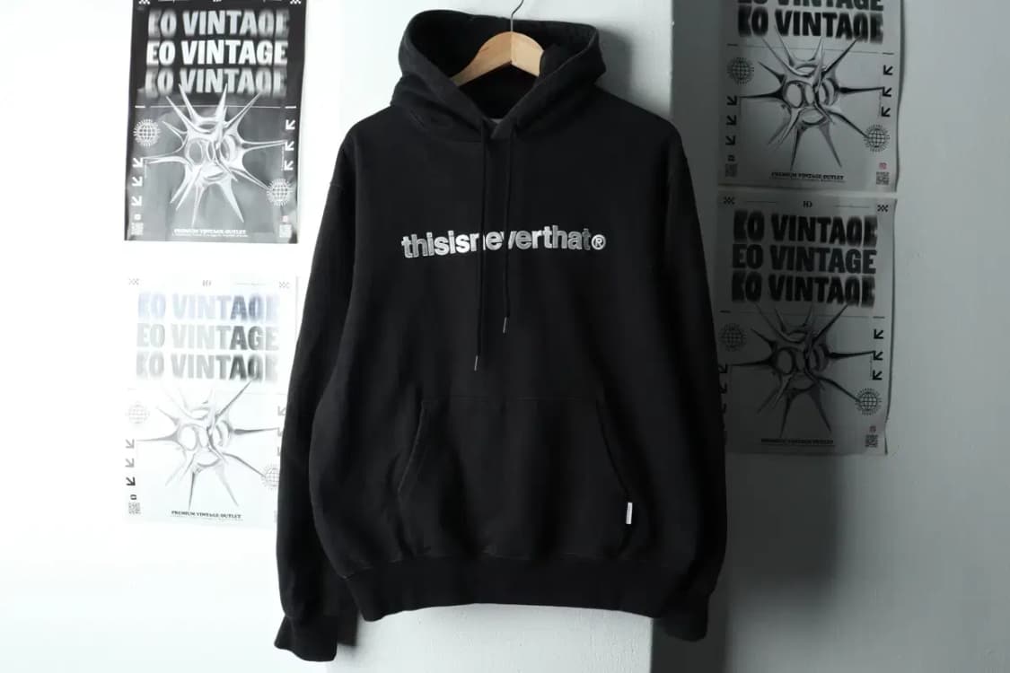 (M-XL) 디스이즈네버댓 후드티셔츠 빅로고 블랙 기모 잘익음-16333 상품이미지2