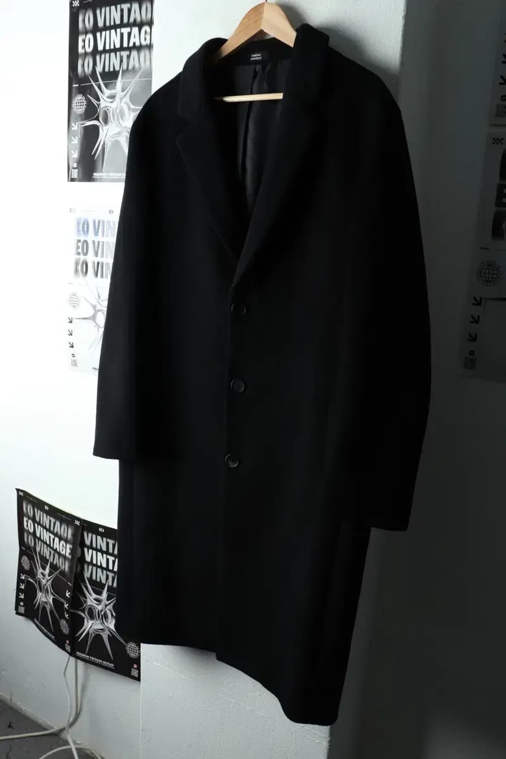 (L-XL) 무신사 스탠다드 코트자켓 싱글 캐시미어 블랙-16336 상품이미지1