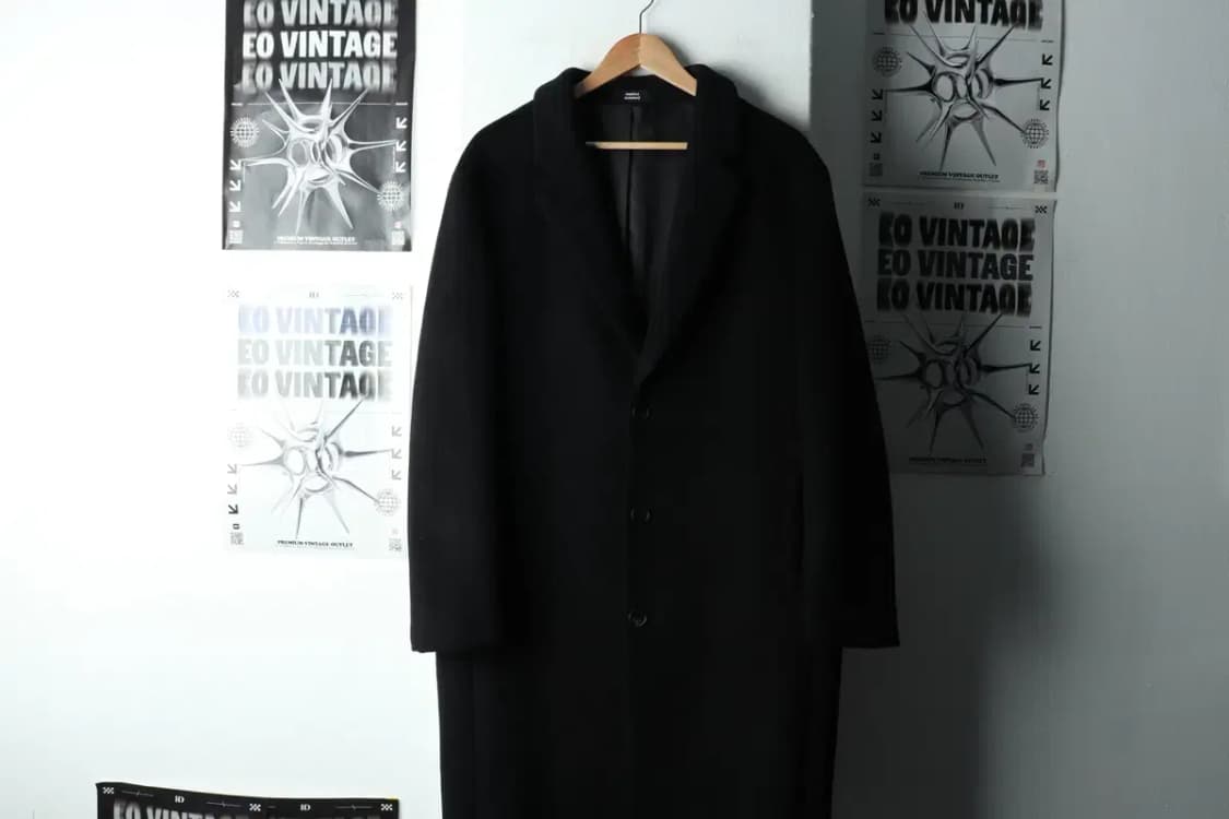 (L-XL) 무신사 스탠다드 코트자켓 싱글 캐시미어 블랙-16336 상품이미지2