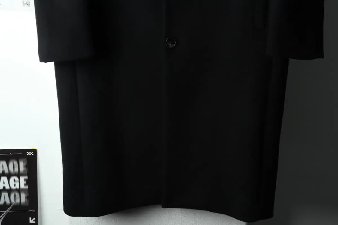 (L-XL) 무신사 스탠다드 코트자켓 싱글 캐시미어 블랙-16336 상품이미지4