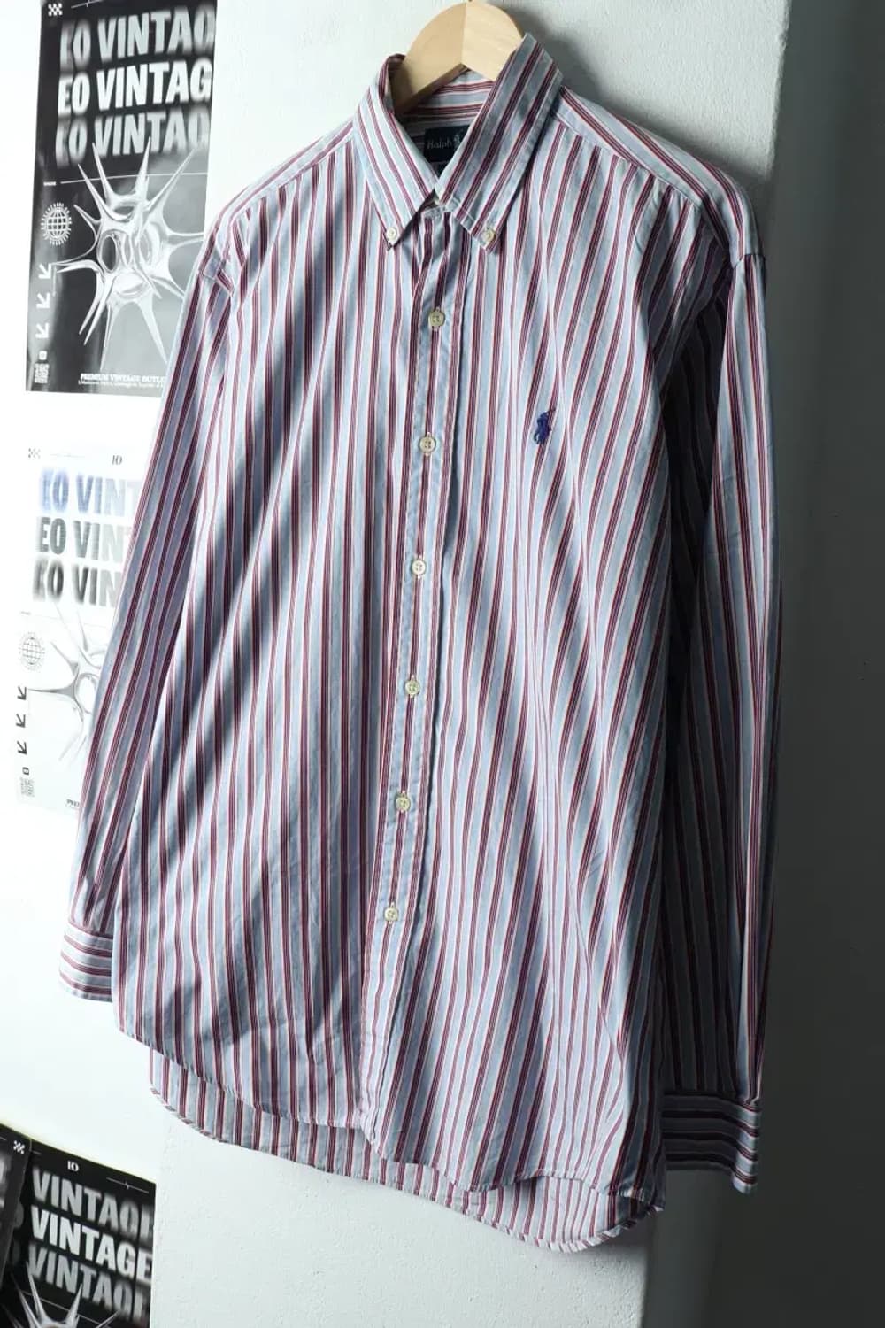 (M-L) 폴로 랄프로렌 셔츠 남방 스트라이프 블루 포니-1633D 상품이미지1