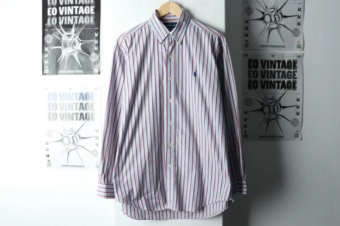 (M-L) 폴로 랄프로렌 셔츠 남방 스트라이프 블루 포니-1633D 상품이미지2