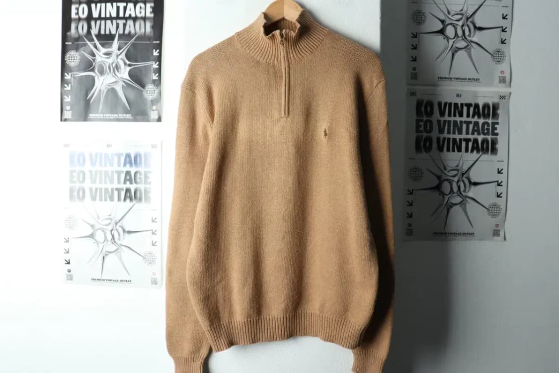 (M-L) 폴로 랄프로렌 니트 사용감 반집업 브라운 포니-1633E 상품이미지2