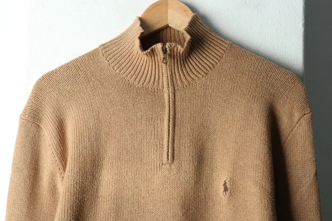 (M-L) 폴로 랄프로렌 니트 사용감 반집업 브라운 포니-1633E 상품이미지3