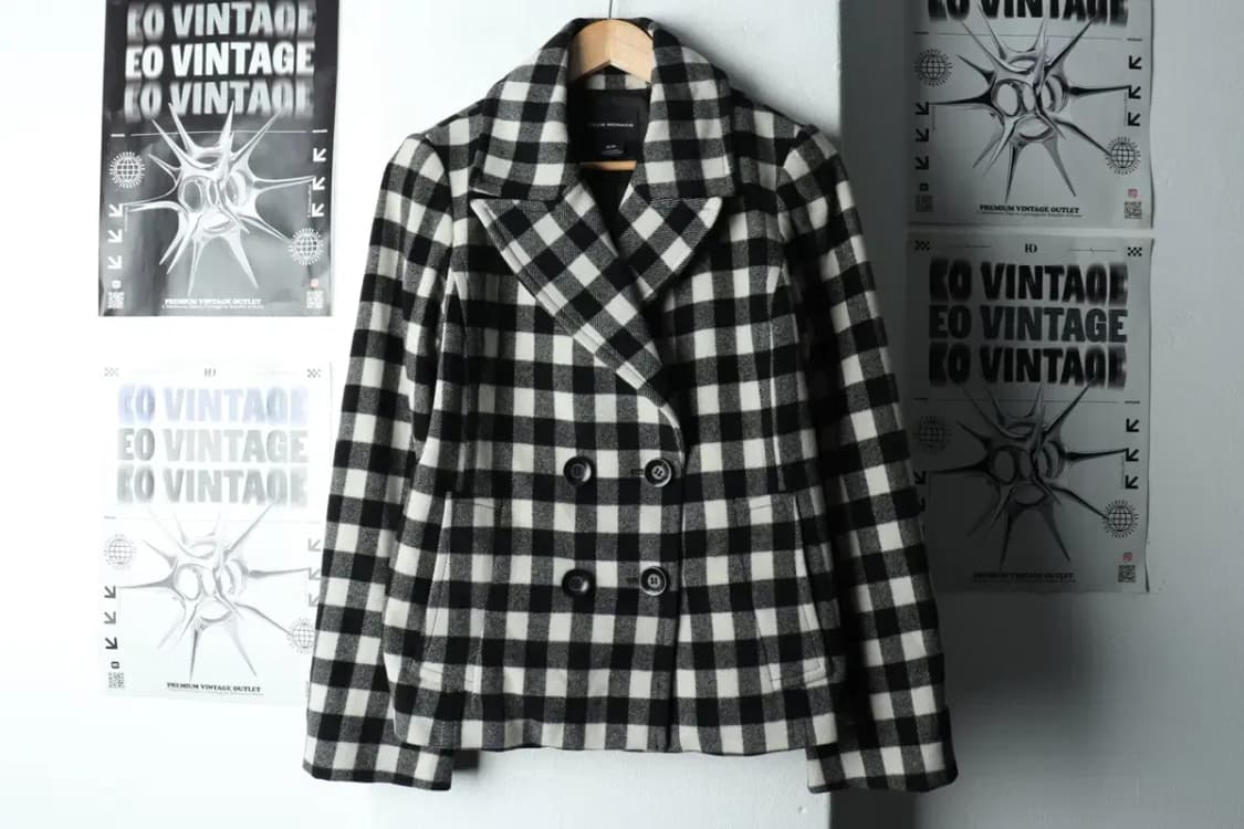 W(M-L) 클럽모나코 코트자켓 한섬 숏 캐시미어 체커보드-16349 상품이미지2