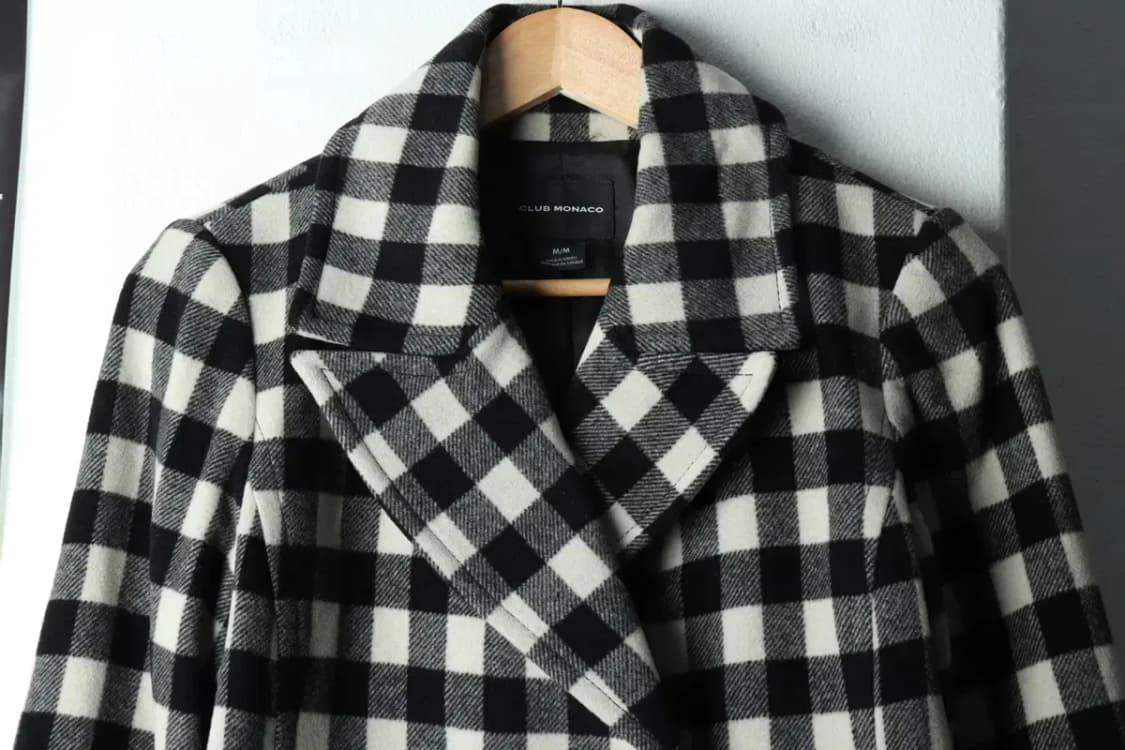 W(M-L) 클럽모나코 코트자켓 한섬 숏 캐시미어 체커보드-16349 상품이미지3