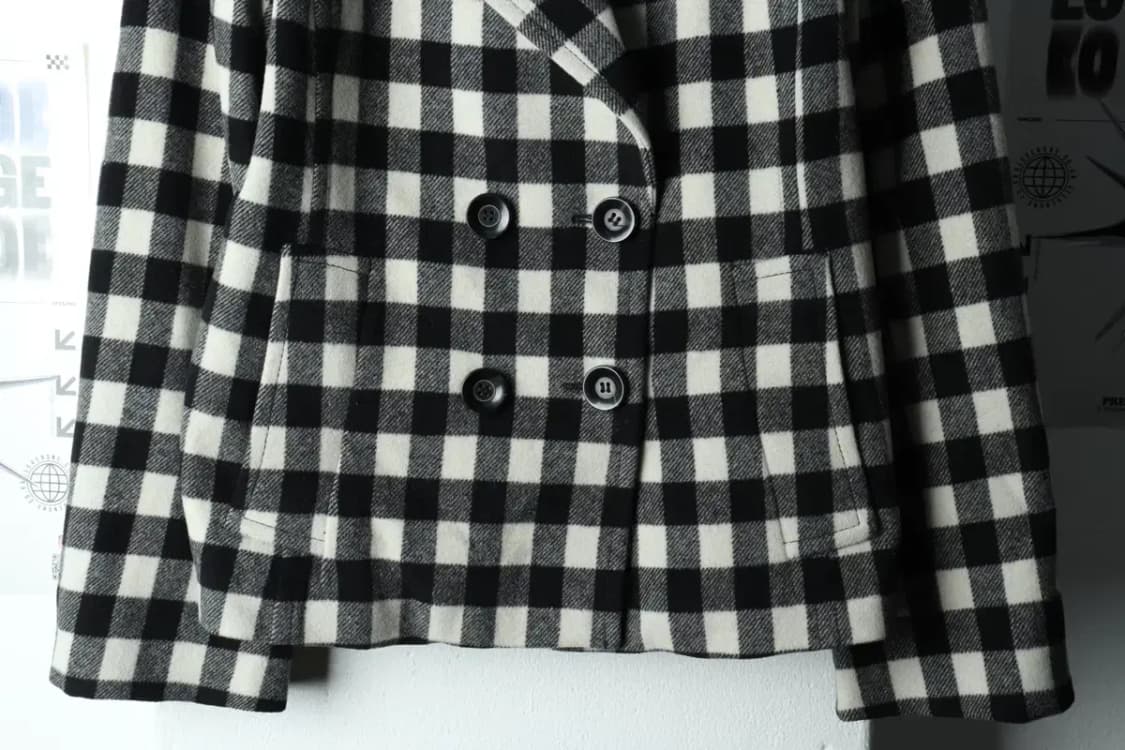 W(M-L) 클럽모나코 코트자켓 한섬 숏 캐시미어 체커보드-16349 상품이미지4