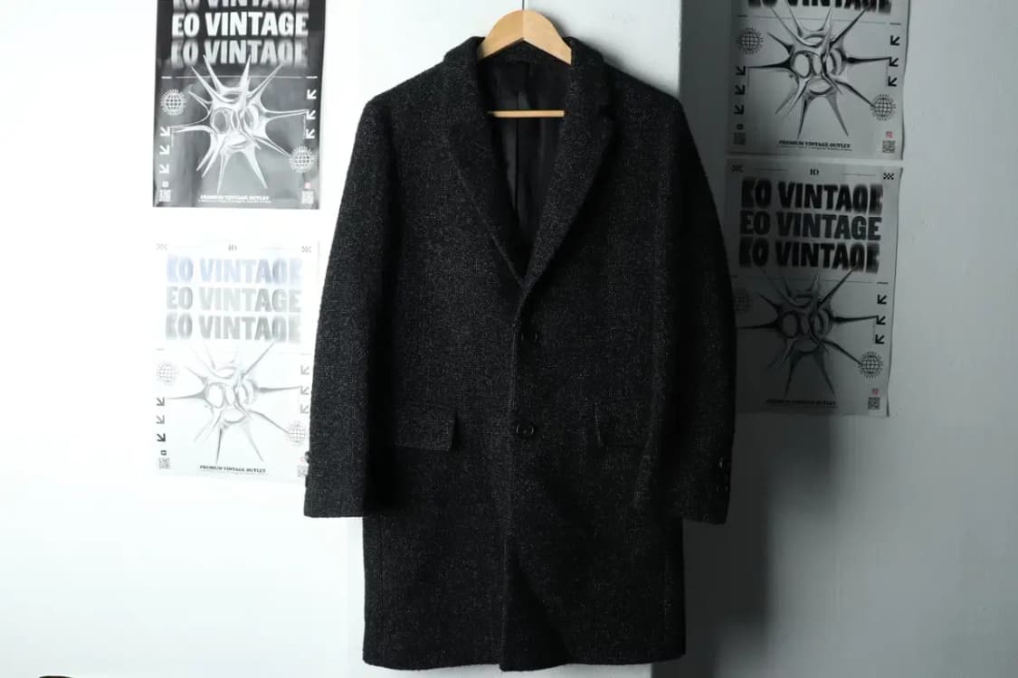 (M-L) 커스텀멜로우 코트자켓 싱글 블랙 울-16351 상품이미지2