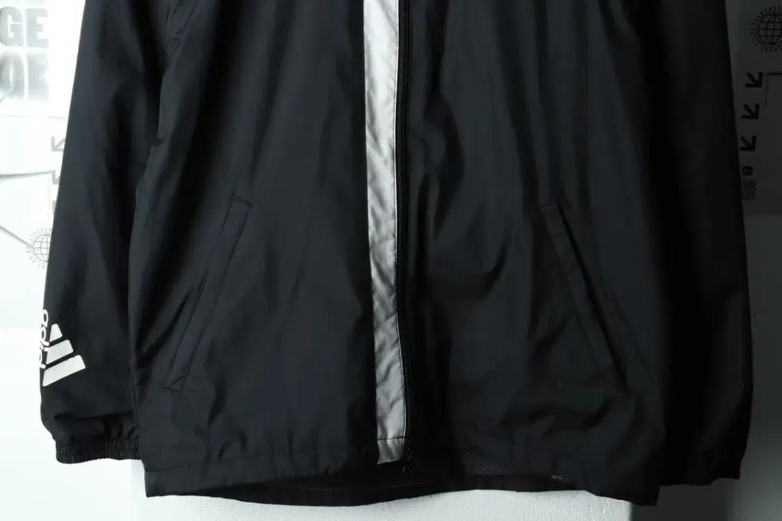 (M-L) 아디다스 집업 바람막이 점퍼자켓 블랙 삼선 올드스쿨-1635A 상품이미지4
