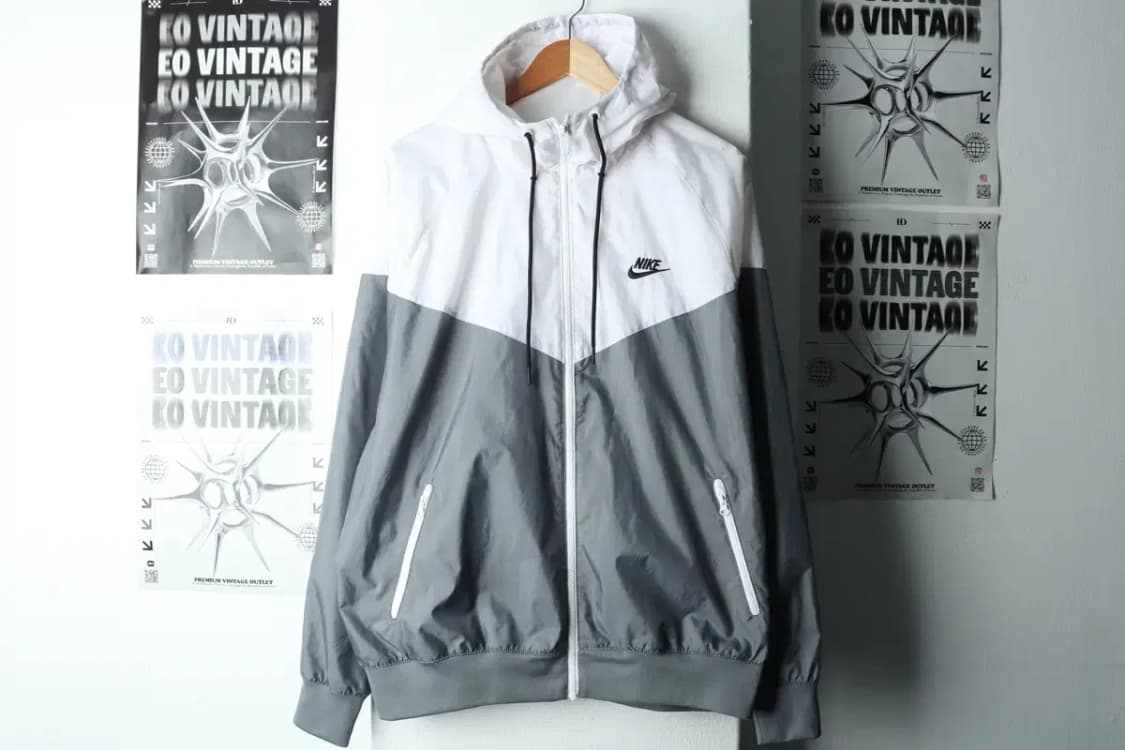 (L-XL) 나이키 집업 바람막이 점퍼자켓 윈드러너 화이트-1635B 상품이미지2