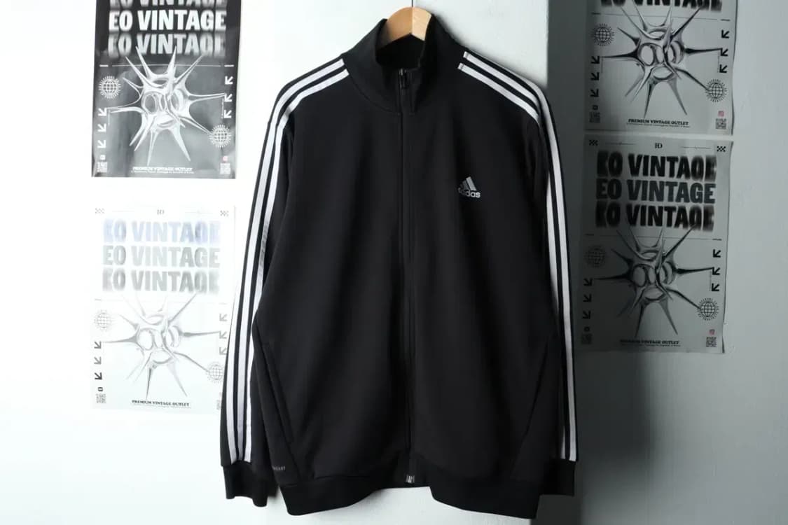 (XL-2XL) 아디다스 집업져지 트랙탑 빅사이즈 블랙 삼선-16360 상품이미지2