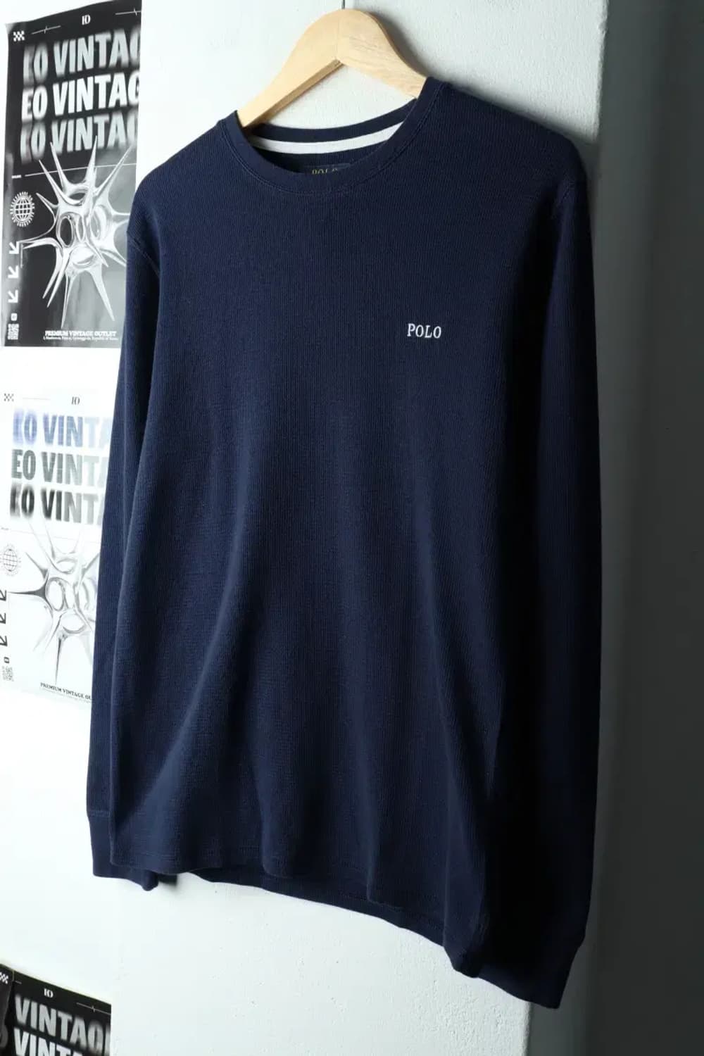 (M) 폴로 랄프로렌 긴팔티셔츠 네이비 와플 포니-16361 상품이미지1