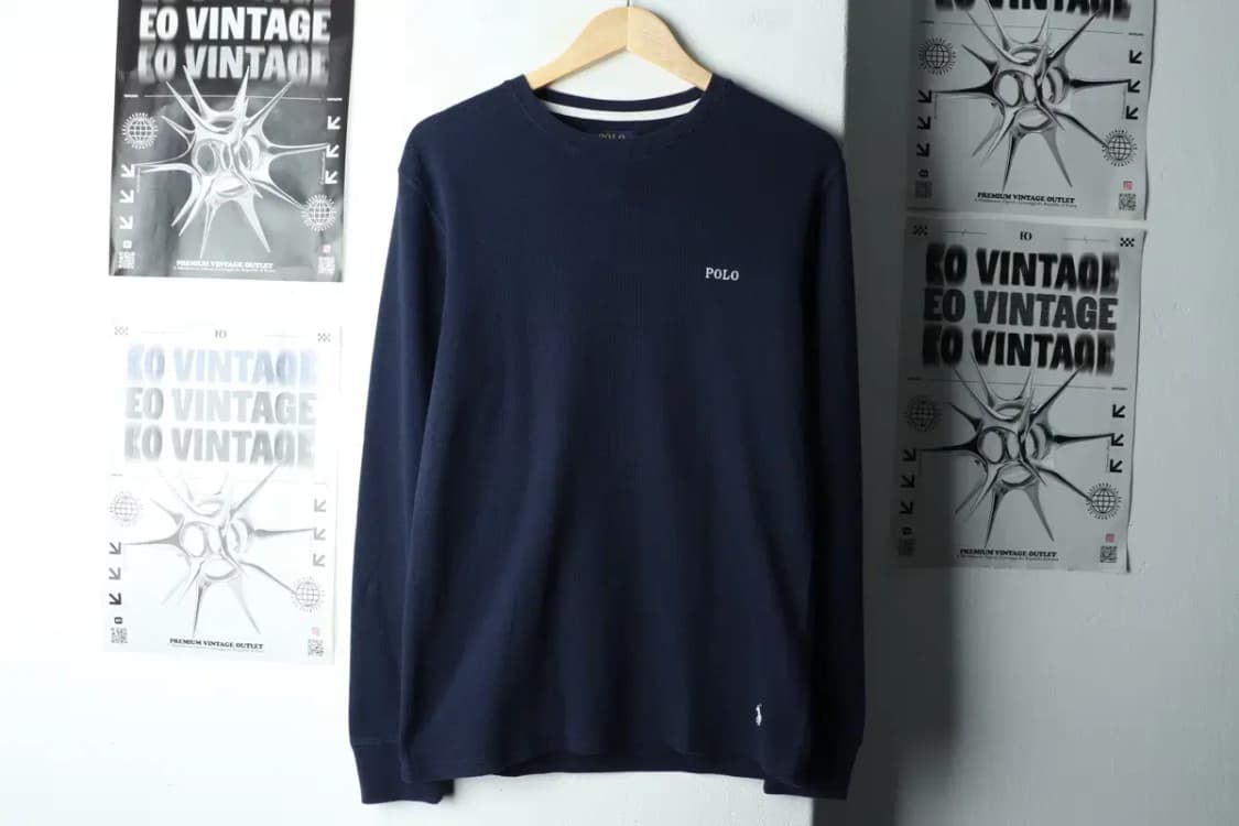 (M) 폴로 랄프로렌 긴팔티셔츠 네이비 와플 포니-16361 상품이미지2