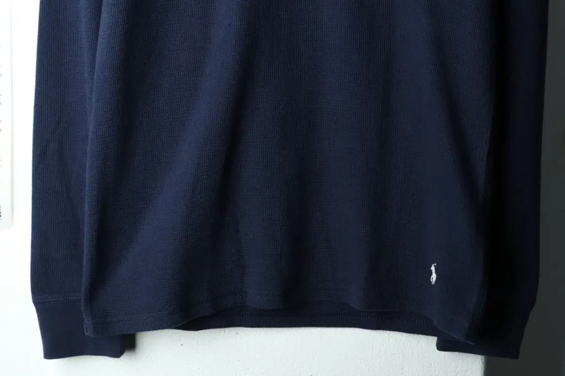 (M) 폴로 랄프로렌 긴팔티셔츠 네이비 와플 포니-16361 상품이미지4