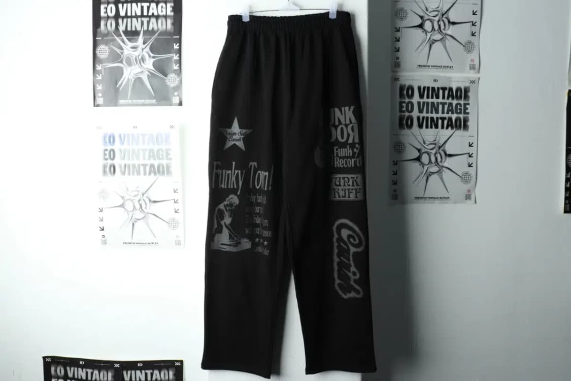 (S-M) 키비시 트레이닝복 바지 블랙 밴딩 올드스쿨 희귀-2266 상품이미지2