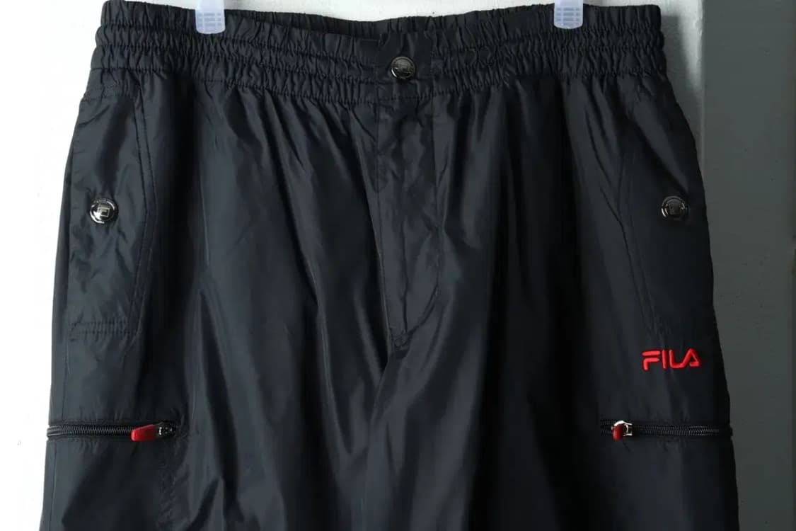 (M-L) 휠라 트레이닝복 바지 00년대 우븐 블랙 올드스쿨-226B 상품이미지3