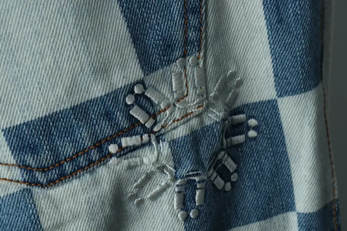 (M-L) 이스트쿤스트 청바지 데님 체커보드 연청 스트릿-2276 상품이미지6