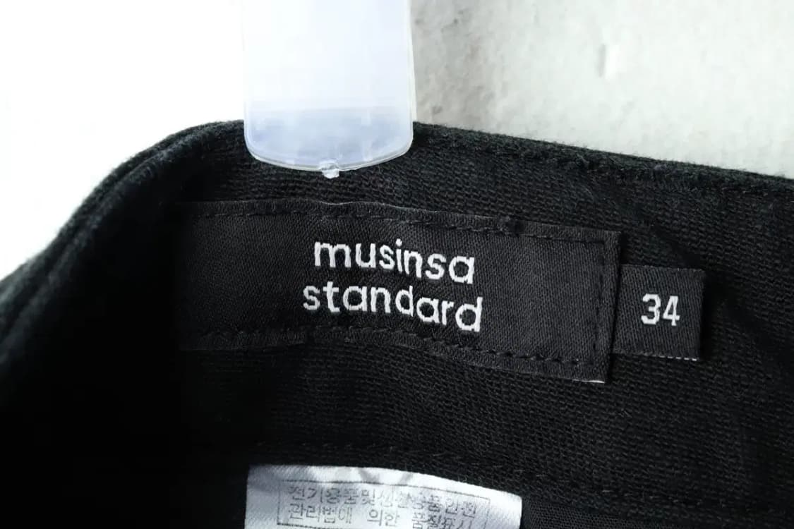 (XL) 무신사 스탠다드 면바지 팬츠 와이드 치노 블랙-227F 상품이미지5