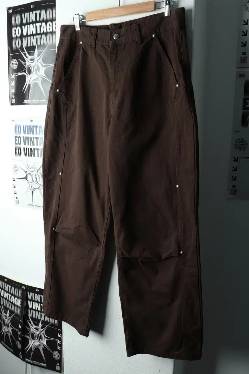 (L-XL) 제멋 면바지 팬츠 와이드 브라운 스트릿-2280 상품이미지1