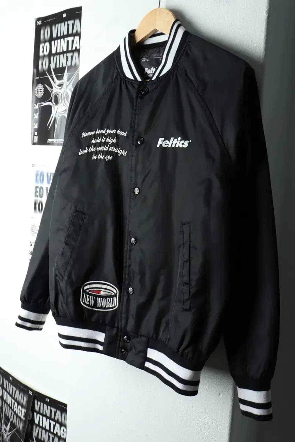 (S-M) 펠틱스 집업 바람막이 점퍼자켓 스타디움 블랙 누빔-16284 상품이미지1