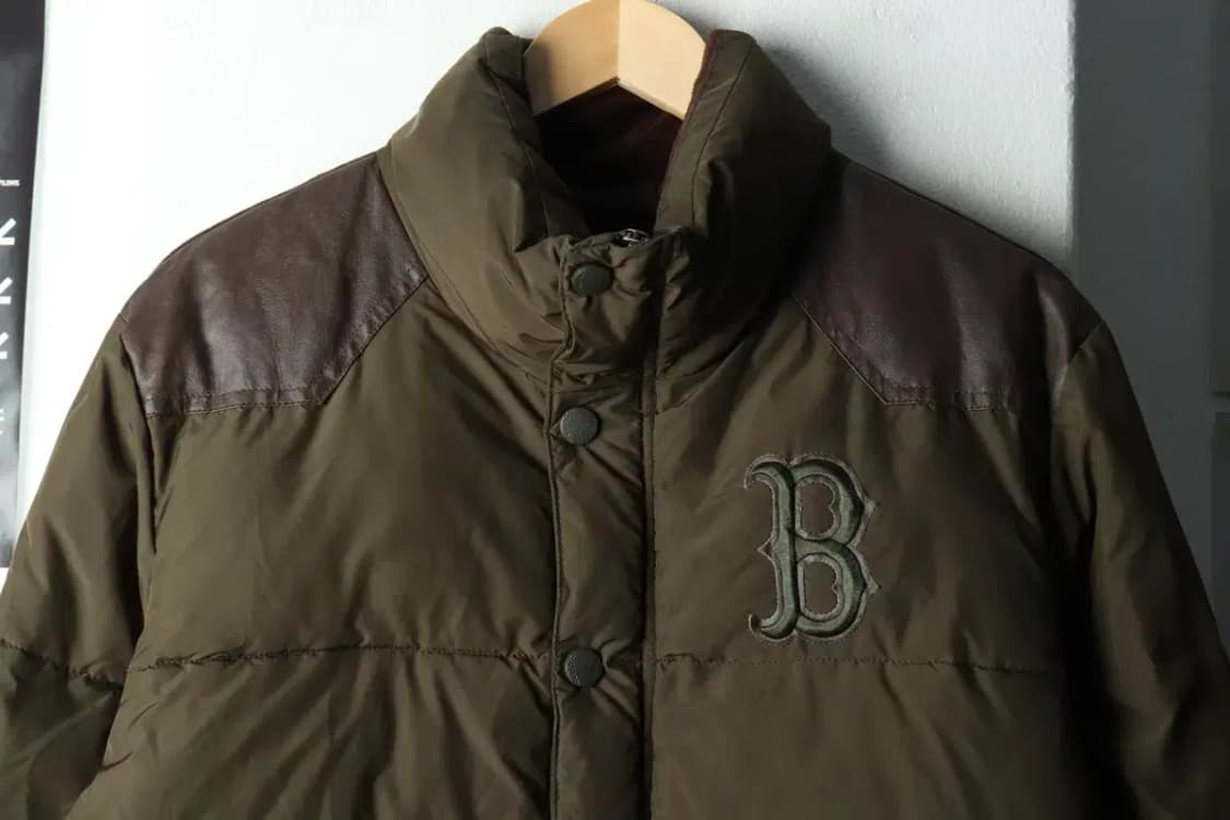 (L-XL) MLB 엠엘비 패딩 점퍼자켓 레드삭스 카키-1628A 상품이미지3