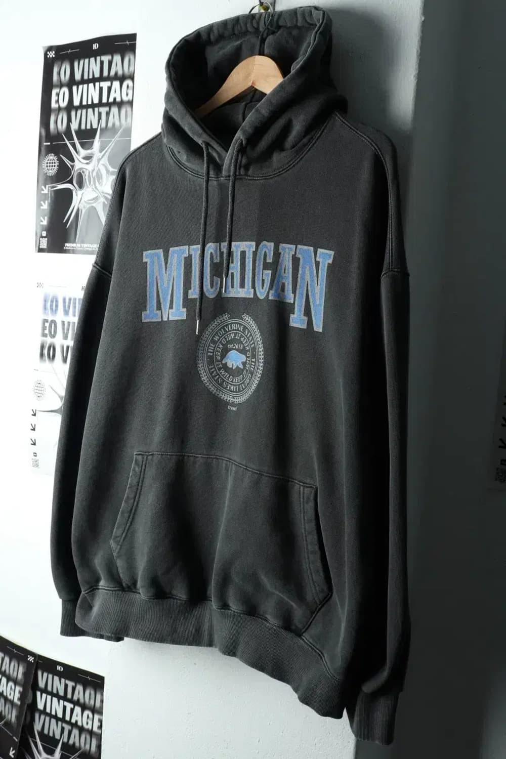 (XL) 트레블 후드티셔츠 피그먼트 그레이 올드스쿨-1628F 상품이미지1