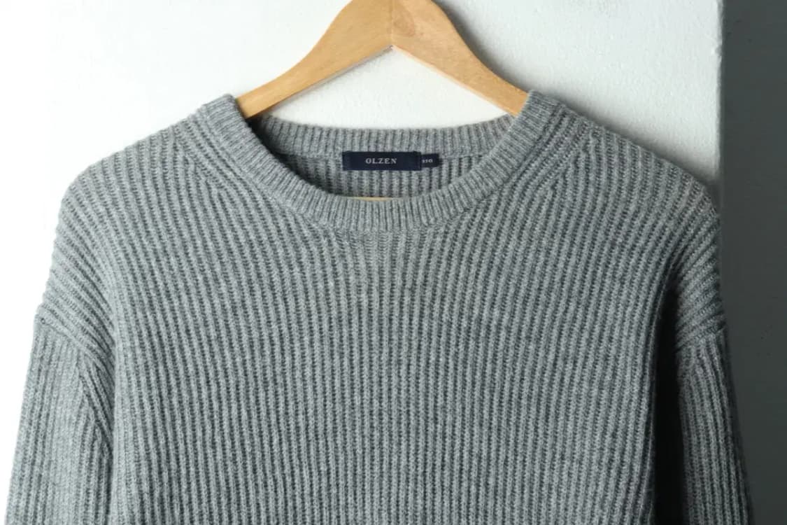 (3XL) 올젠 니트 빅사이즈 그레이 무지 울-16290 상품이미지3