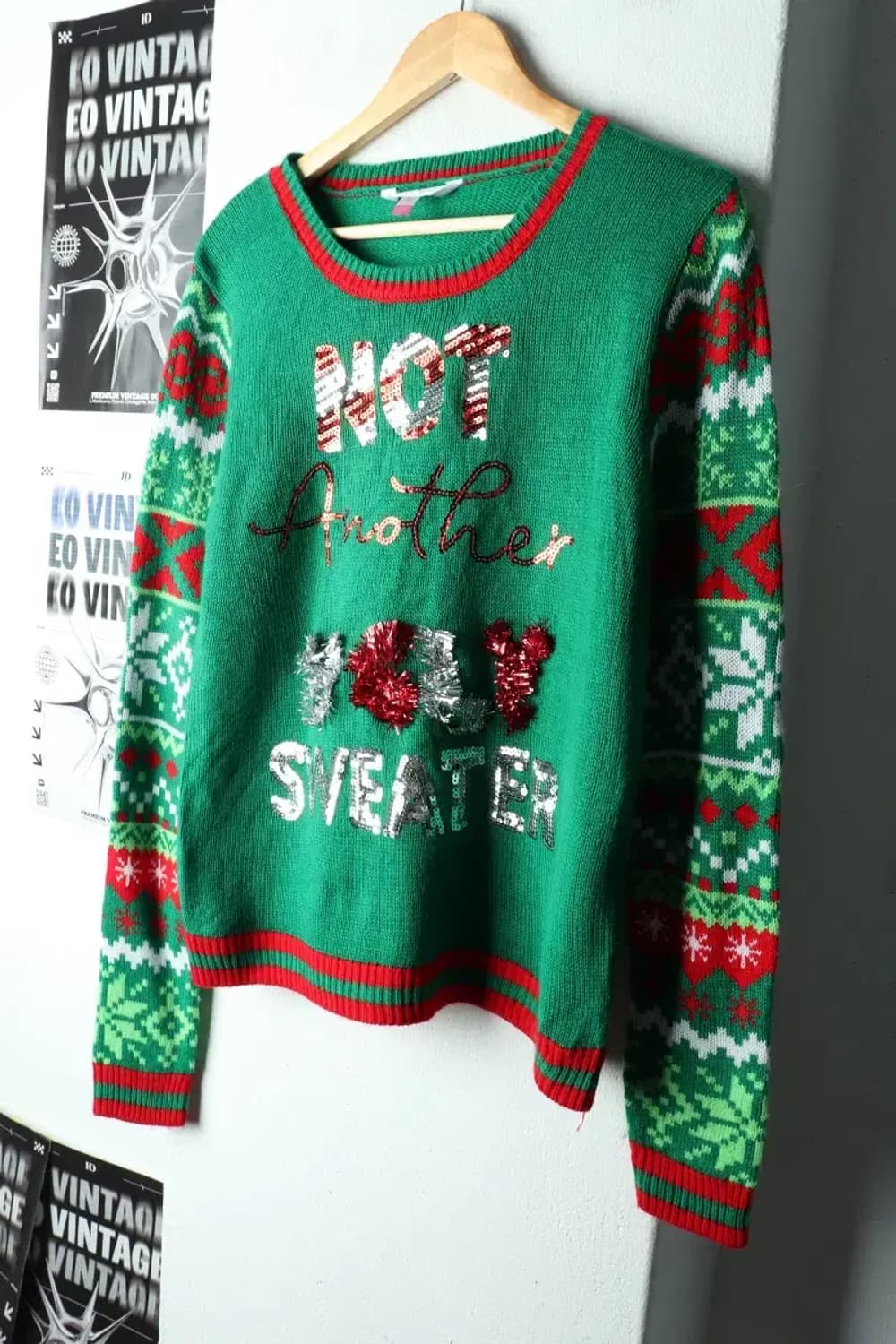 W(S) 브랜드빈티지 니트 크리스마스 방울 그린-16297 상품이미지1
