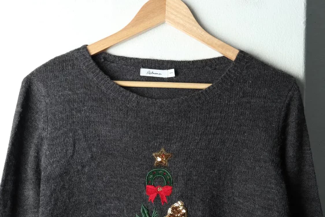 W(M-L) 브랜드빈티지 니트 크리스마스 트리 그레이-1629C 상품이미지3