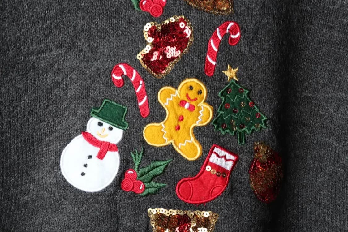 W(M-L) 브랜드빈티지 니트 크리스마스 트리 그레이-1629C 상품이미지5