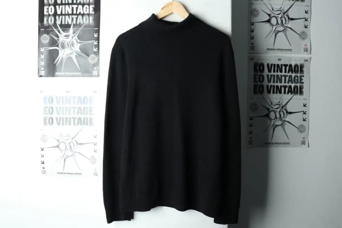 (L-2XL) 코스 니트 빅사이즈 목폴라 블랙 울-1639A 상품이미지2