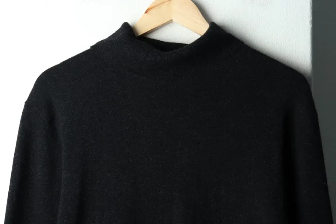 (L-2XL) 코스 니트 빅사이즈 목폴라 블랙 울-1639A 상품이미지3