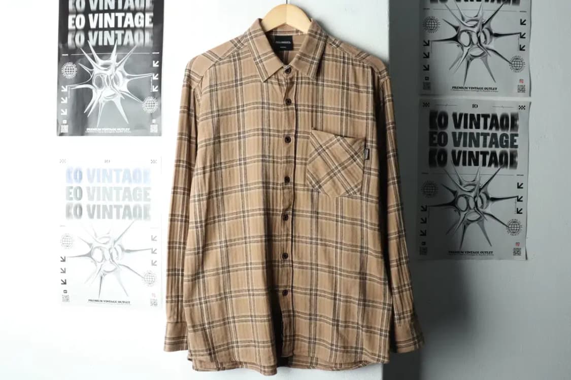 (M) 필루미네이트 셔츠 남방 체크 브라운 플란넬-1639C 상품이미지2