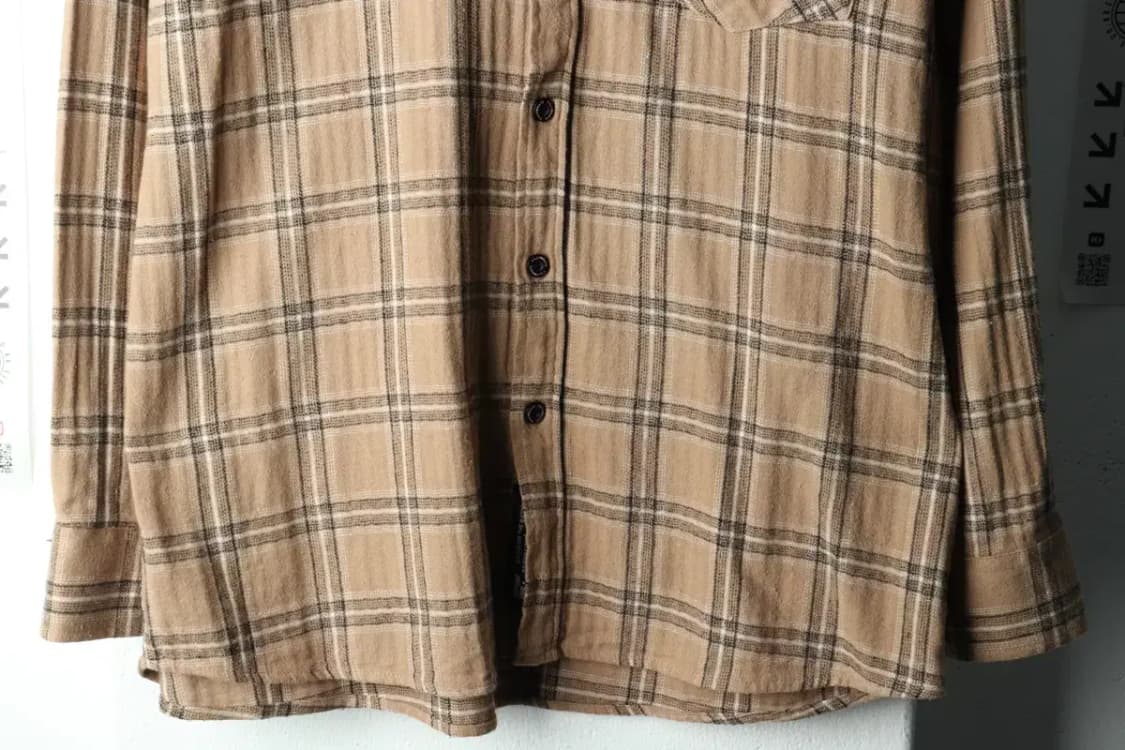 (M) 필루미네이트 셔츠 남방 체크 브라운 플란넬-1639C 상품이미지4