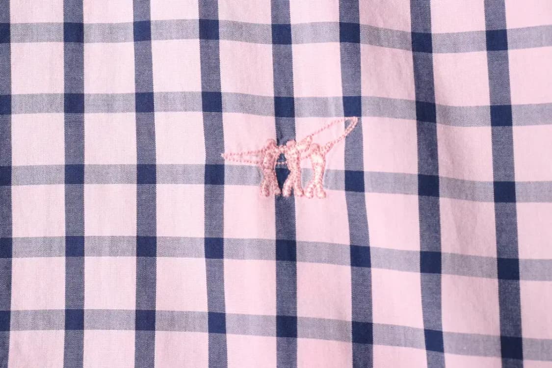 (2XL) 헨리코튼 셔츠 남방 빅사이즈 체크 핑크-1639D 상품이미지5