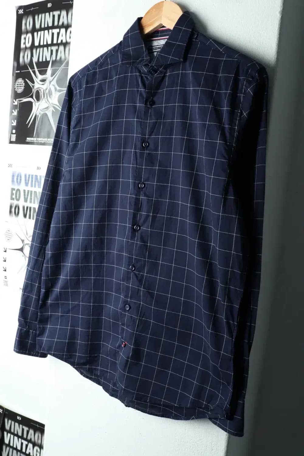(S) 타미힐피거 셔츠 남방 체크 네이비-1639F 상품이미지1