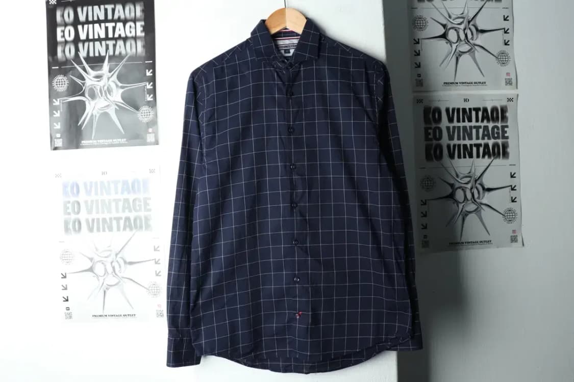 (S) 타미힐피거 셔츠 남방 체크 네이비-1639F 상품이미지2