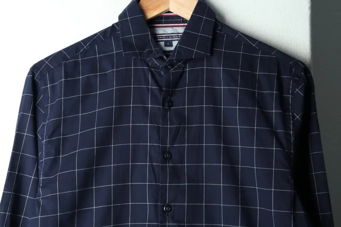 (S) 타미힐피거 셔츠 남방 체크 네이비-1639F 상품이미지3