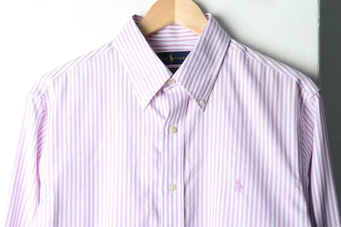 (L-XL) 폴로 랄프로렌 셔츠 남방 스트라이프 퍼플 포니-163A0 상품이미지3
