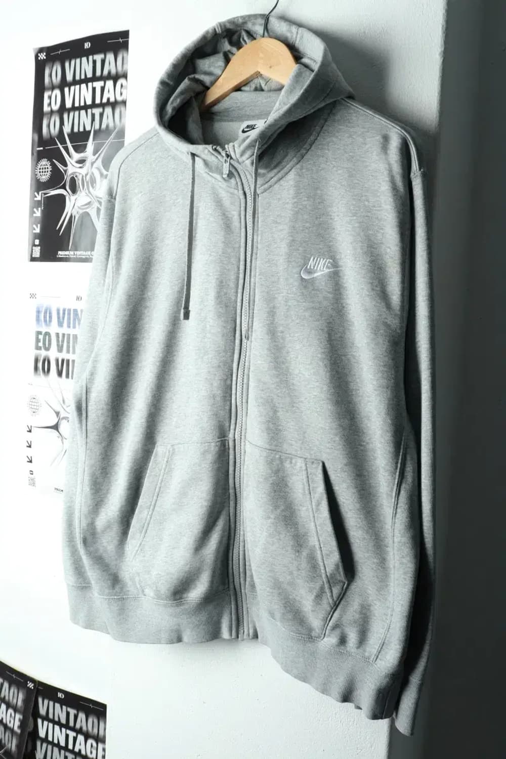 (XL) 나이키 후드집업 그레이 올드스쿨-163A3 상품이미지1