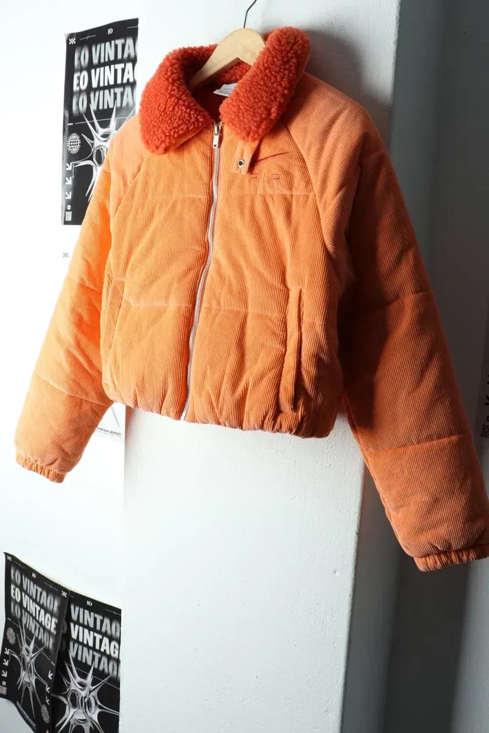 W(M-L) 나이키 패딩 점퍼자켓 써마 핏 코듀로이 크롭 키치-163AD 상품이미지1