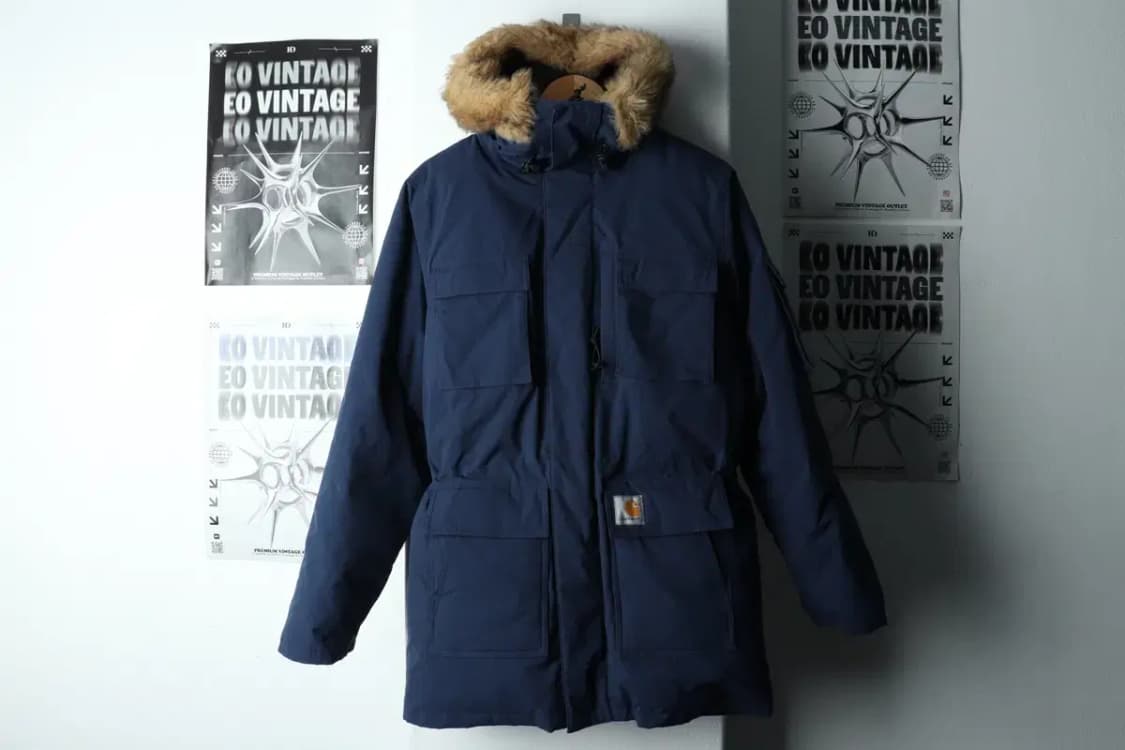 (S) 칼하트 패딩 점퍼자켓 야상 네이비 덕다운 개파카-163AE 상품이미지2