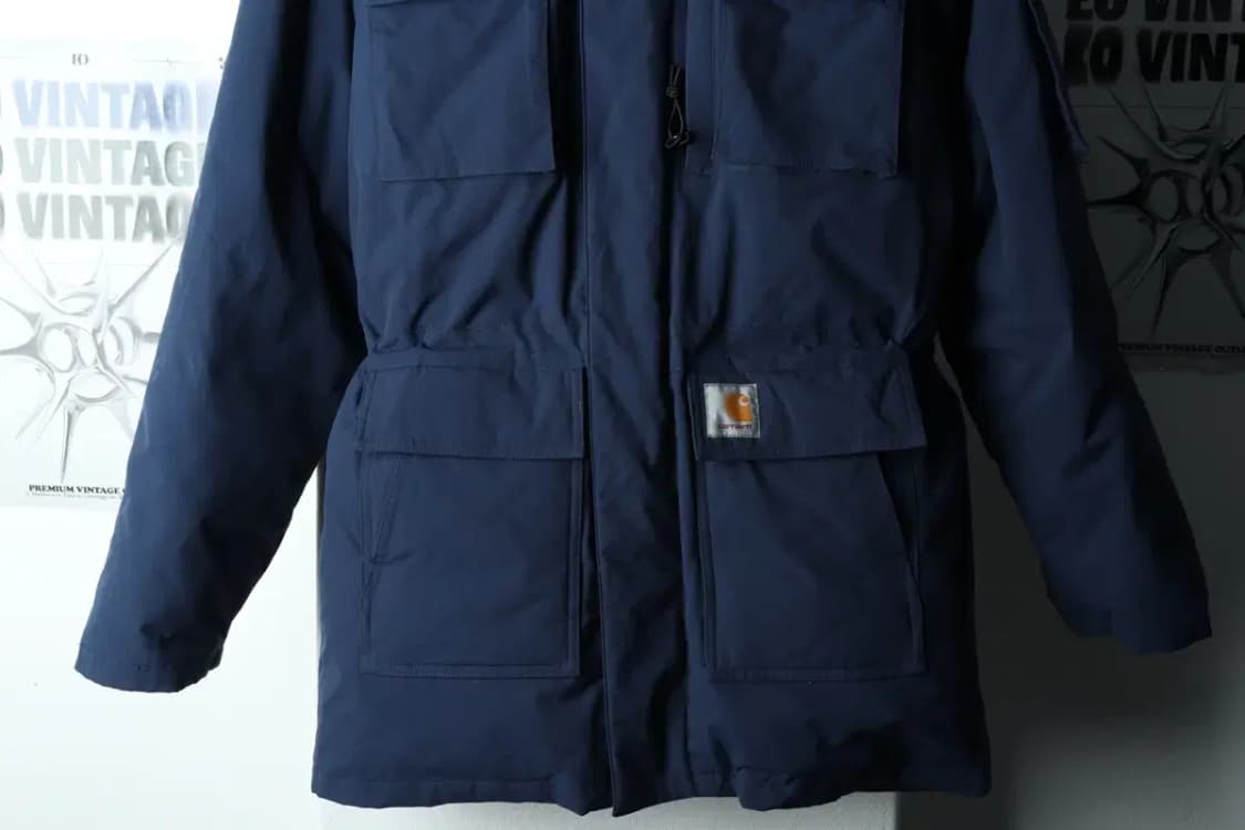 (S) 칼하트 패딩 점퍼자켓 야상 네이비 덕다운 개파카-163AE 상품이미지4